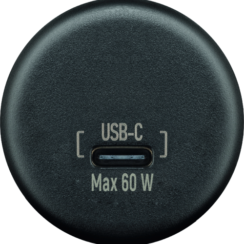 Wentronic single Einbaucharger USB-C mit max. 60 W - 12 / 24 V Einbausteckdosen