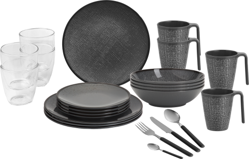 Brunner All Inclusive Geschirr-Set 36-tlg. cottery für 4 Personen - Kunststoff und Melamin Geschirr-Sets