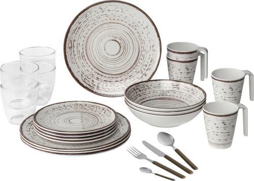 Brunner All Inclusive Geschirr-Set 36-tlg. kassandra für 4 Personen - Kunststoff und Melamin Geschirr-Sets
