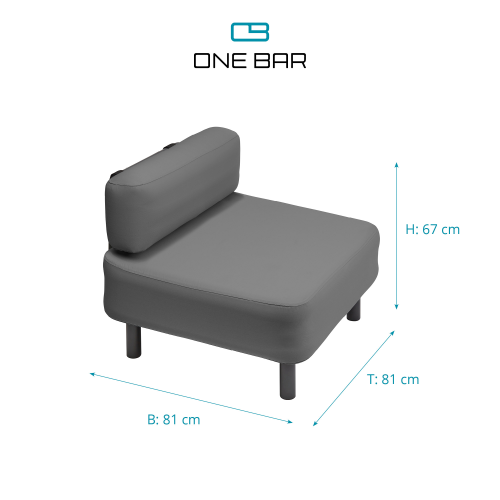 One bar Grundelement 2 Lehnensessel Gestell - Polster & Sitzauflagen