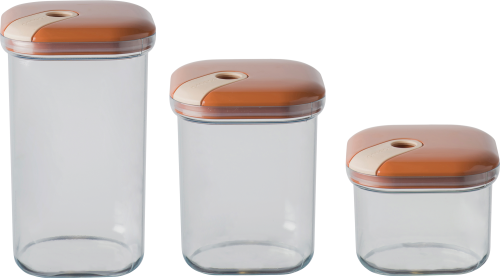 Omada Vorratsdose 3er Set beige - Lebensmittelbehälter / Vorratsdosen