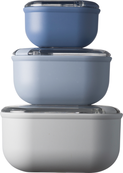 Omada Lunchbox 3er Set blau/grau - Lebensmittelbehälter / Vorratsdosen