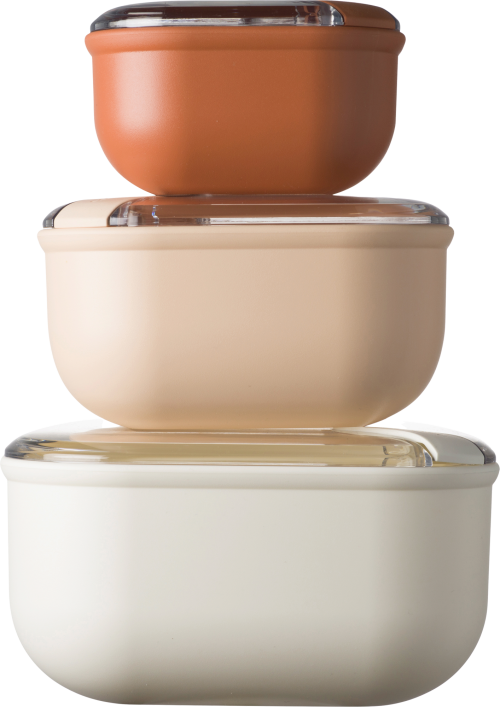 Omada Lunchbox 3er Set braun/beige - Lebensmittelbehälter / Vorratsdosen