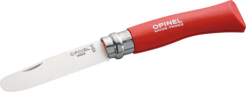 Opinel N°07 Taschenmesser für Kinder Klingenlänge 8 cm rot - Campingbesteck