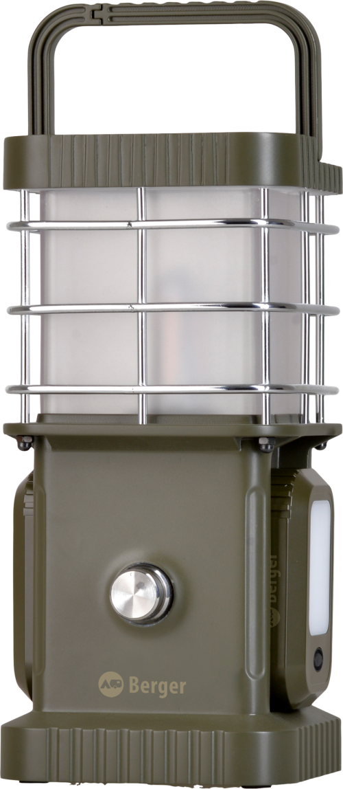 Berger Samar Campinglaterne inkl. Powerbank, abnehmbarer Seitenleuchten und Bluetooth Lautsprecher - LED Campingleuchten