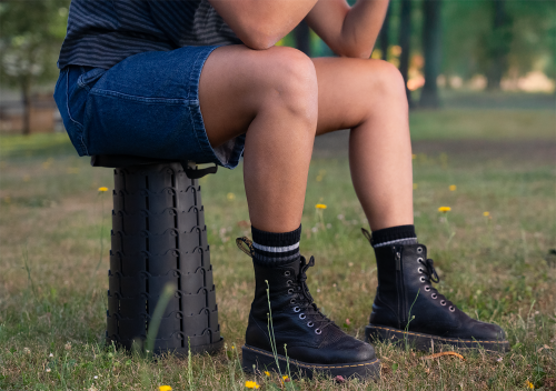 Berger Teleskophocker schwarz - Campinghocker