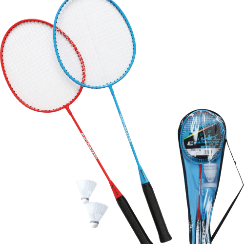 Sunflex sport Matchmaker 2 Badmintonset mit 2 modernen Schlägern und 2 Federbällen in praktischer Nylontragetasche - Spielsachen