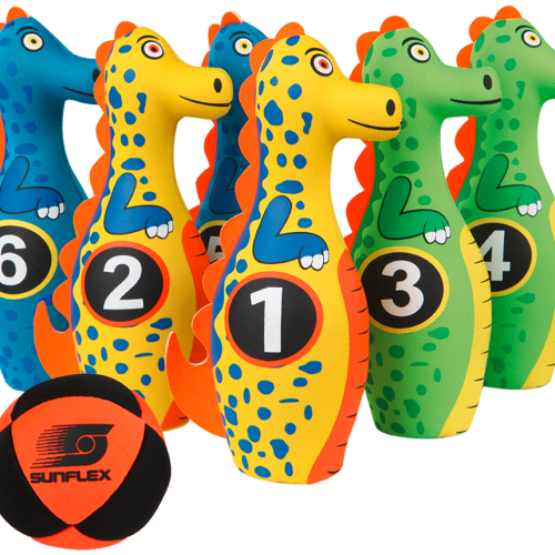 sunflex sport Kegelset Dino 7 teilig mit Aufbewahrungstasche - Spielsachen