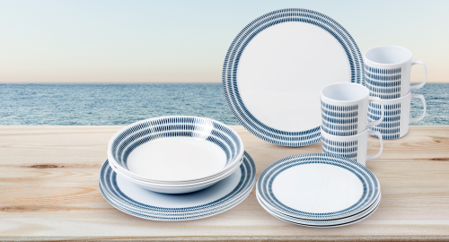 Brunner Bluebay Melamingeschirr-Set 16-tlg. - Kunststoff und Melamin Geschirr-Sets