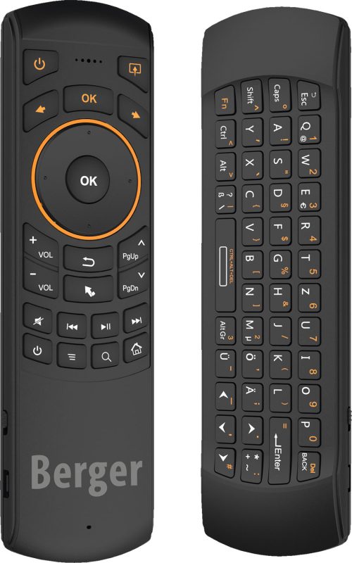 Berger Universal Funkfernbedienung mit Tastatur und Air Mouse - TV-Zubehör