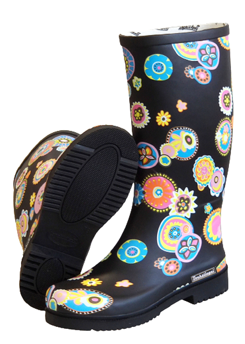 Bockstiegel Marina Damen Gummistiefel schwarz multi 41 - Damenschuhe