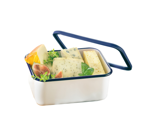 HoneyWare Emaille Frischhaltedose L hoch 1,9 Liter blau - Lebensmittelbehälter / Vorratsdosen