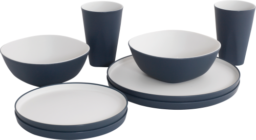 Outwell Gala Dinner-Set 8-tlg. für 2 Personen navy night - Kunststoff und Melamin Geschirr-Sets