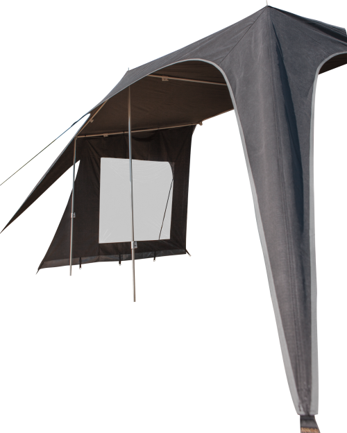 Campooz Caravanning Travelling Seitenwand mit Fenster schwarz - Markisenvorzelte & Wände