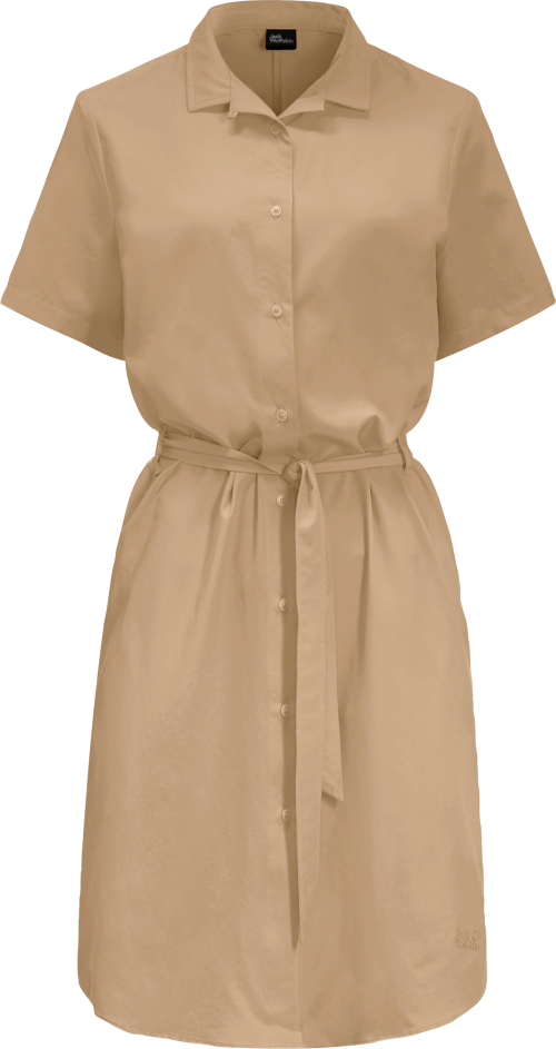 Jack Wolfskin Holiday Midi Dress Damen Sommerkleid hellbraun S - Damenhosen, -röcke & -kleider