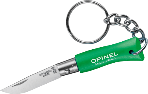 Opinel N°02 Colorama Taschenmesser mit Schlüsselanhänger Klingenlänge 3,5 cm grün - Outdoor Messer