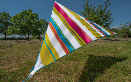 Bent Zip-Canvas Sonnensegel Karibik Design Weiß gestreift - Pavillons & Tarps