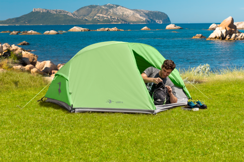 Mountain Guide Trekkingzelt Carpi II Hellgrün für 2 Personen - 2-Personen Zelte