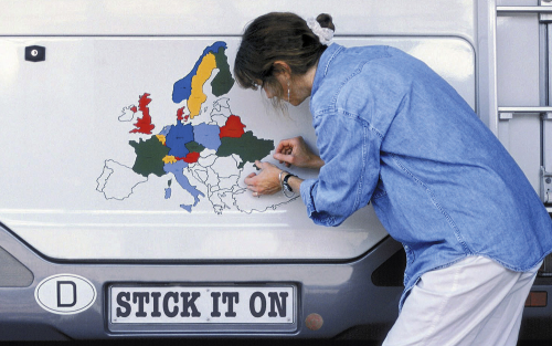 Europa Aufkleber Set für Wohnwagen / Reisemobil 60 x 50 cm bunt - Halterungen & Fächer