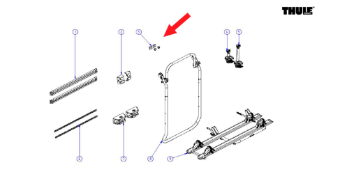 Thule Schrauben für Befestigungsschiene passend zu Elite Van XT Fahrradträger - Ersatzteile Fahrzeug