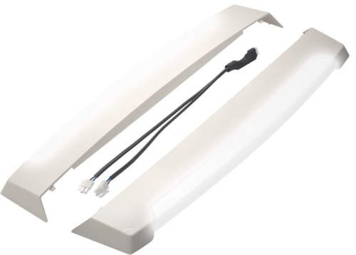 MPK Seitenblenden LED für Plisseerahmen SW mit Kabel und Polyswitch - Dachhauben