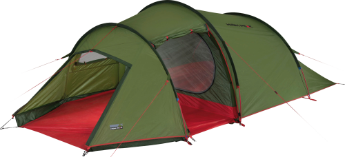 High Peak Falcon 3 LW Lightweight Tunnelzelt olive/rot 3 Personen - 3-Personen Zelte