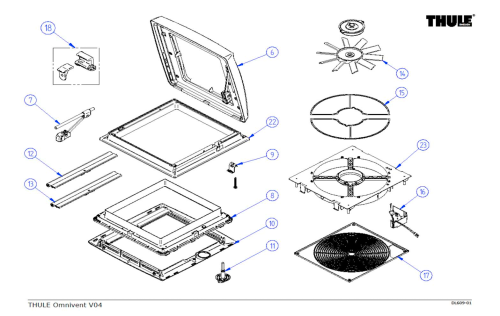 Thule Omnivent Operating Device - Ersatzteile Thule Dachhauben