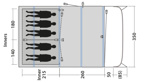 Outwell Avondale 5PA Tunnelzelt Aufblasbar 5 Personen Grün - 5-8 Personen Zelte