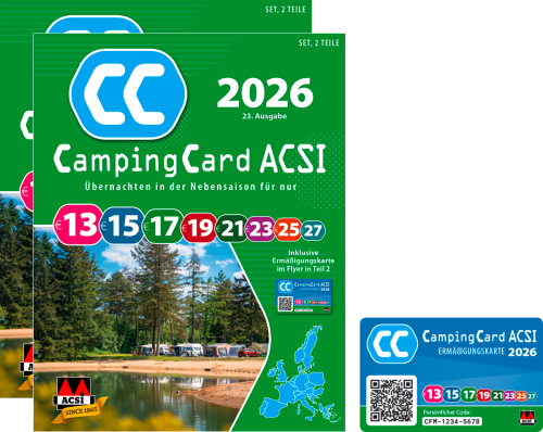 ACSI Campingführer 2026 mit CampingCard Ermäßigungskarte (Deutsch) - Campingführer