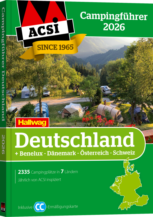 ACSI Campingführer Deutschland / Benelux / Dänemark / Österreich / Schweiz 2026 mit CampingCard Ermäßigungskarte - Campingführer