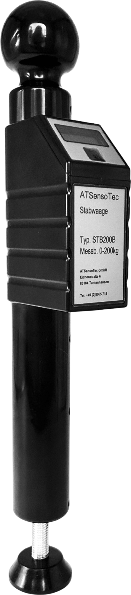 ATSensoTec STB 200 B digitale Stützlastwaage mit Bluetooth bis 200 kg Messbereich schwarz - Waagen