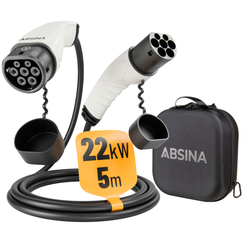 Absina Ladekabel Typ 2 Mode 3 für Elektroautos 22 kW / 32 A  / 5 Meter - Batterie-Ladegeräte