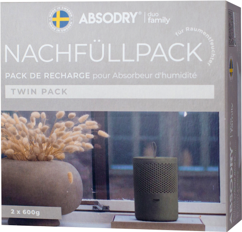 Absodry Duo Family Nachfüllpackung für Series 6 und Hanger 2 x 600 g neutral - Luftentfeuchter & Luftreiniger