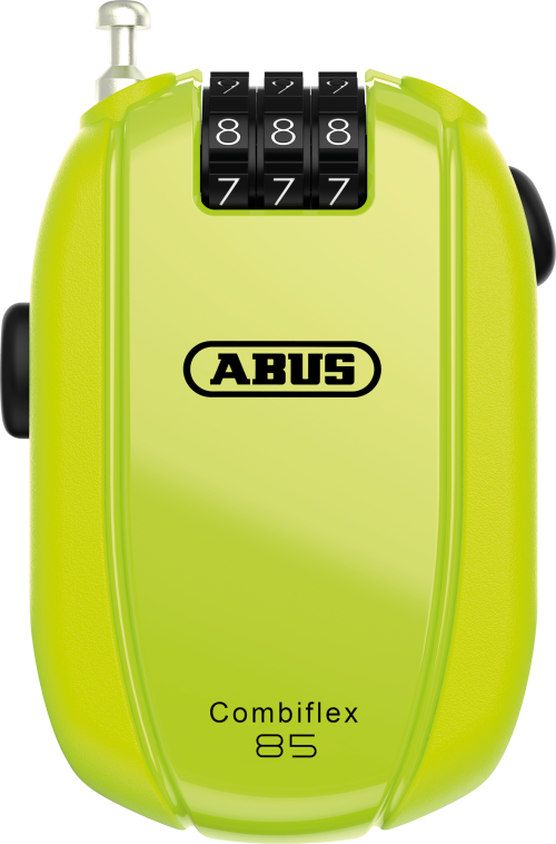 Abus Combiflex Break 85 Roll-Back Kabelschloss mit Zahlencode neon - Outdoor Mobilität