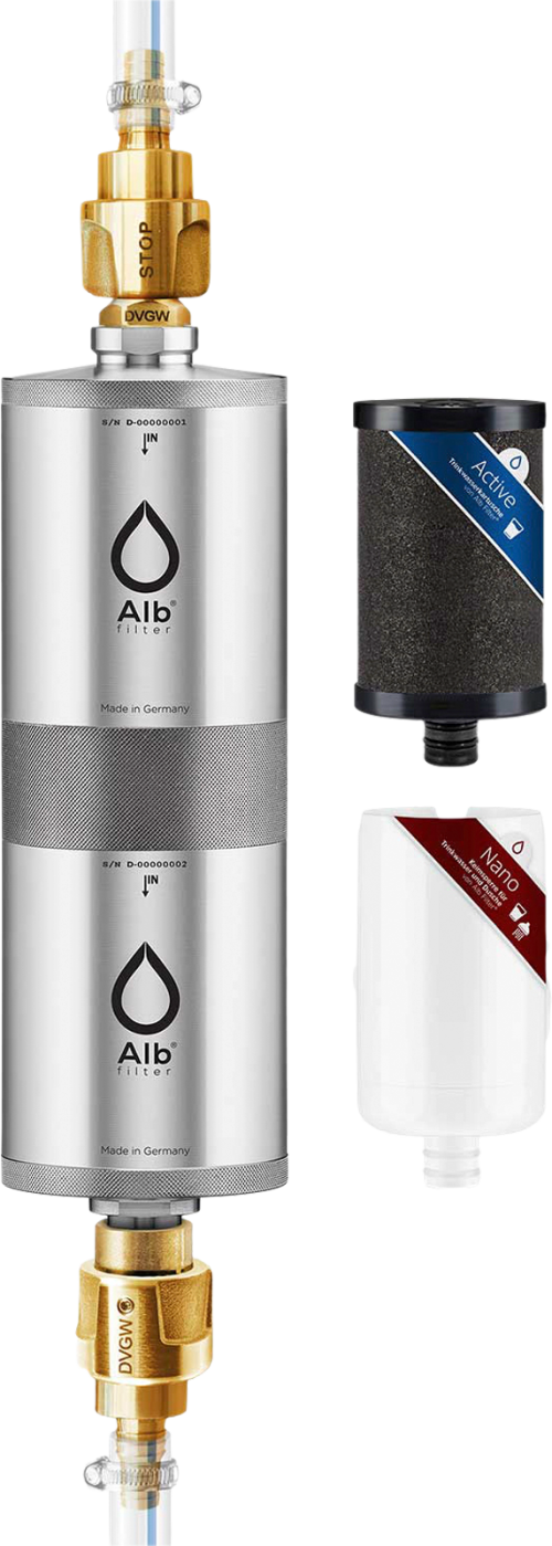 Alb Filter® FUSION Active+Nano Trinkwasserfilter Camping-Set: Travel Edelstahl Natur - Trinkwasseraufbereitung