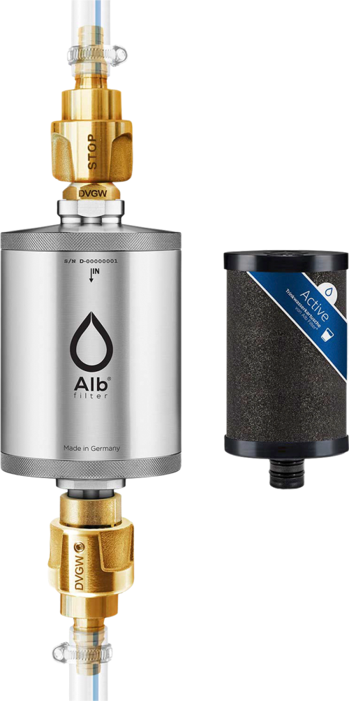 Alb Filter® TRAVEL Active Trinkwasserfilter - Festeinbau Edelstahl Natur - Trinkwasseraufbereitung