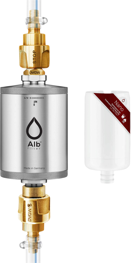 Alb Filter® TRAVEL Nano Trinkwasserfilter - Keimsperre für den Festeinbau Edelstahl Natur - Trinkwasseraufbereitung