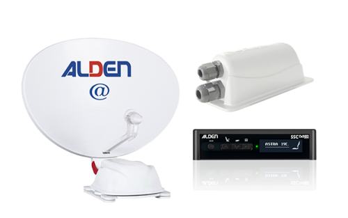 Alden AS2@ 80 Satellitenanlage Ultrawhite mit S.S.C HD-Steuermodul und LTE-Dachdurchführung - Camping-Sat-Anlagen