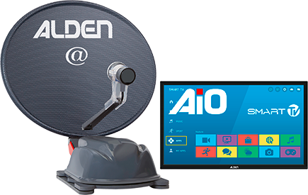 Alden Onelight@ 60 HD EVO vollautomatische Satellitenanlage Platinium inkl. LTE Antenne und A.I.O. Smart TV mit integrierter Antennensteuerung  22 Zoll - Camping-Sat-Anlagen