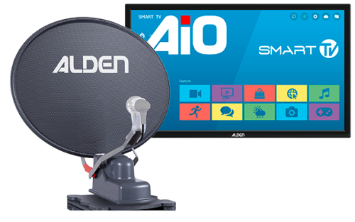 Alden Onelight@ 60 Satellitenanlage Platinium inkl. A.I.O. EVO SMART-TV 24 Zoll - Camping-Sat-Anlagen