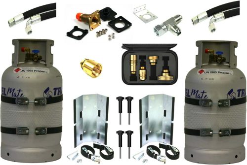 Alugas Travelmate Gasflasche inkl. LPG Einbauset 27,2 Liter unbefüllt Set mit 2 Flaschen - Gasflaschen