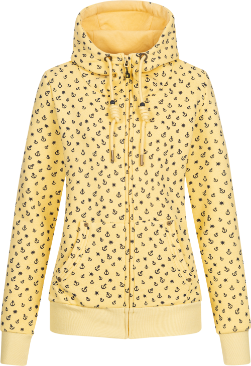 Ankerglut Ankerglutfreundschaft Damen Sweatshirtjacke gelb 40 - Damenjacken