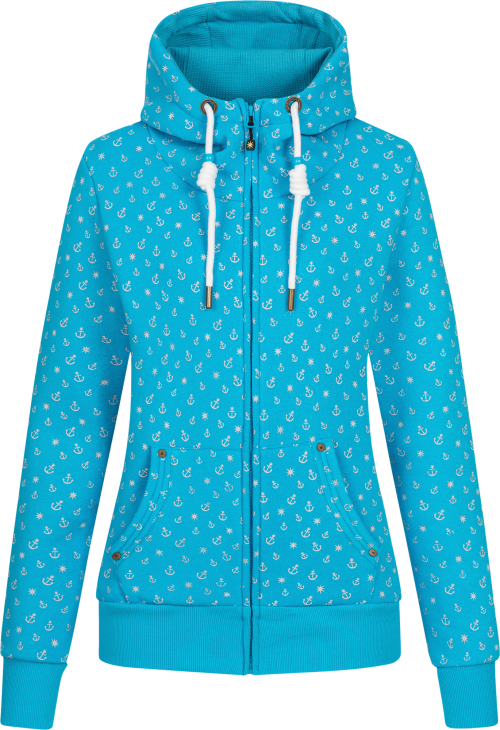Ankerglut Ankerglutfreundschaft Damen Sweatshirtjacke hellblau 48 - Damenjacken