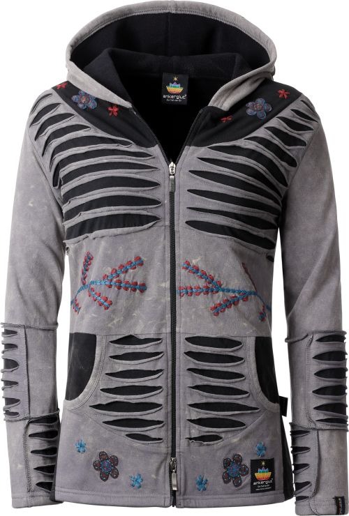 Ankerglut Ankerglutsonne Damen Patchwork Jacke dunkelgrau 42 - Damenjacken
