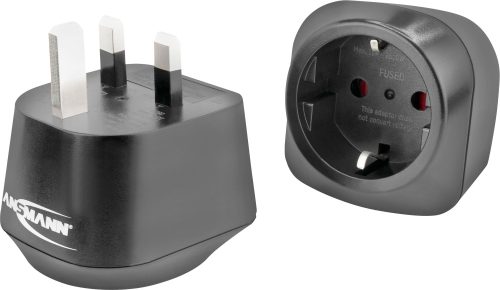 Ansmann Reisestecker / Adapter EU to UK mit Schutzleiter - Länderspezifsche Adapterstecker