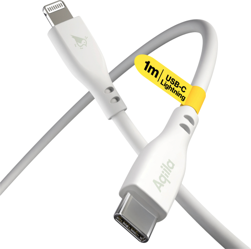 Aqiila Cablebird CS21 Lade/ Sync Kabel USB C zu Lightning 30 W 1 Meter weiß - Sonstiges 12 / 24 V Zubehör