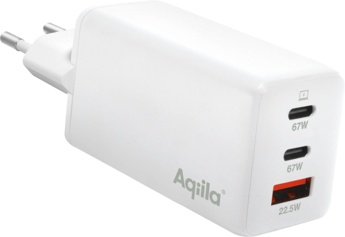 Aqiila Chargebird W3 Steckerlader 65W 2x USB-C 1x USB-A - 12 / 24 V Adapter & Kupplung