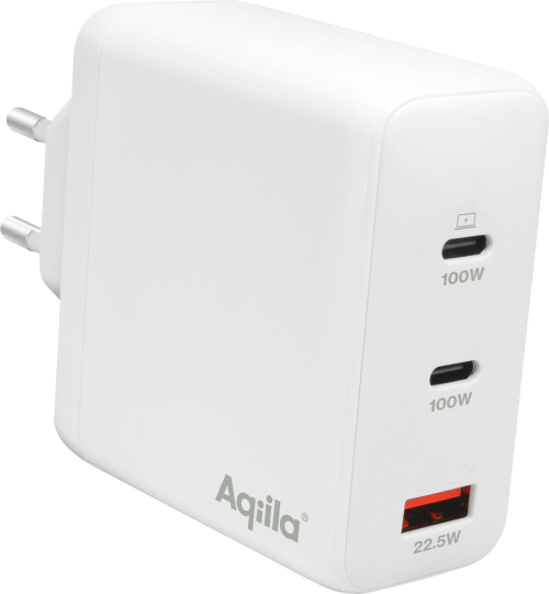 Aqiila Chargebird W4 Steckerlader 120W 2x USB-C 1x USB-A - 12 / 24 V Adapter & Kupplung
