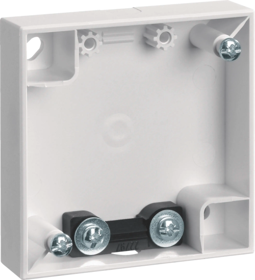 Aufbaugehäuse flach AP Integro Flow/Pure Polarweiß glänzend mit 1 Zugentlastung - Schalter, Taster & Rahmen von Berker