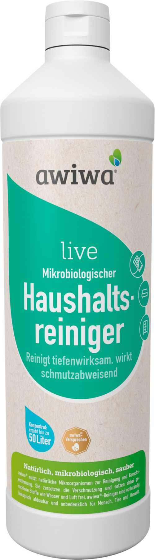 Awiwa live mikrobiologischer Haushaltsreiniger 1 Liter - Saugen & Reinigen